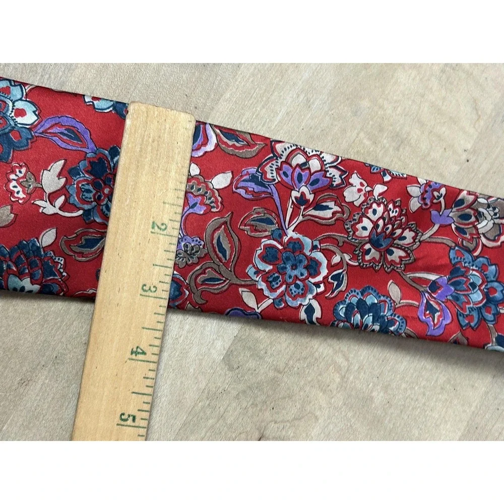 Ketch Tie Mens One Size Red Floral‎ Classic Pointed Necktie Pattern Formal